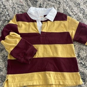 Gymboree rugby shirt (3t) burgundy and mustard yellow